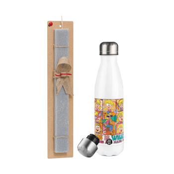 This Is What Dreams Are Made Of Lizzie Mcguire, Easter candle, metallic white thermos bottle (500ml) & aromatic flat candle (30cm) (GRAY)