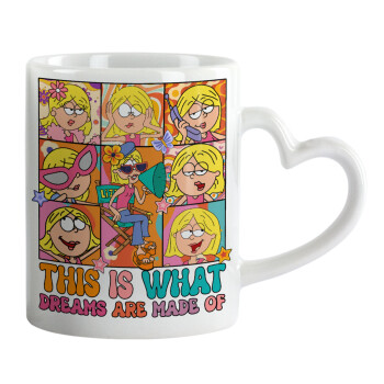 This Is What Dreams Are Made Of Lizzie Mcguire, Mug heart handle, ceramic, 330ml