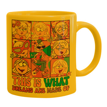 This Is What Dreams Are Made Of Lizzie Mcguire, Ceramic coffee mug yellow, 330ml (1pcs)