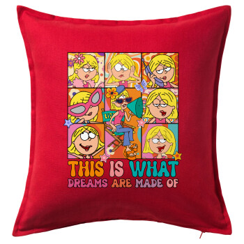 This Is What Dreams Are Made Of Lizzie Mcguire, Sofa cushion RED 50x50cm includes filling