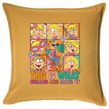 This Is What Dreams Are Made Of Lizzie Mcguire, Sofa cushion YELLOW 50x50cm includes filling