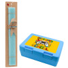 Easter Set, children's snack container BLUE & Easter aromatic flat candle (30cm) (TURQUOISE)