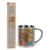 Easter Set, metallic thermal cup (300ml) & Easter aromatic flat candle (30cm) (GRAY)