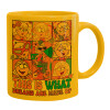 Ceramic coffee mug yellow, 330ml (1pcs)