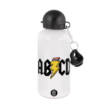 ABCD, Metal water bottle, White, aluminum 500ml