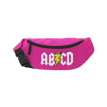 ABCD, Unisex τσαντάκι μέσης (μπανάνα) χρώματος ΡΟΖ με 2 τσέπες