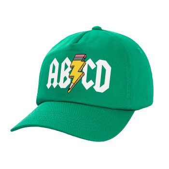 ABCD, Children's Baseball Cap, 100% Cotton Twill, Green (COTTON, CHILDREN'S, UNISEX, ONE SIZE)