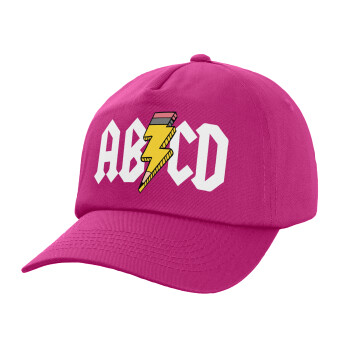 ABCD, Children's Baseball Cap, 100% Cotton Twill, Fuchsia (COTTON, CHILDREN'S, UNISEX, ONE SIZE)