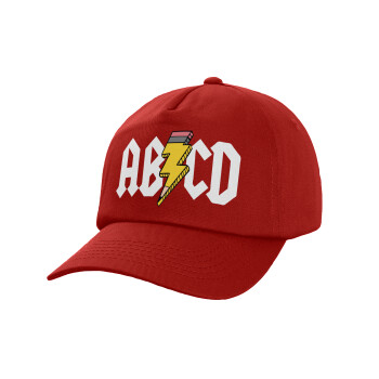 ABCD, Children's Baseball Cap, 100% Cotton Twill, Red (COTTON, CHILDREN'S, UNISEX, ONE SIZE)