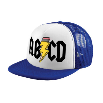 ABCD, Child's Soft Trucker Hat with Blue/White Mesh (POLYESTER, CHILD, ONE SIZE)