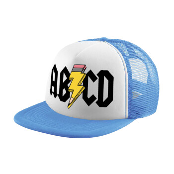 ABCD, Child's Soft Trucker Hat with Blue/White Mesh (POLYESTER, CHILD, ONE SIZE)