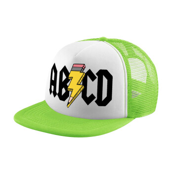 ABCD, Adult Soft Trucker Hat with Mesh GREEN/WHITE (POLYESTER, ADULT, ONE SIZE)