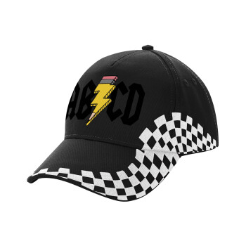 ABCD, Adult Ultimate BLACK RACING Cap, (100% COTTON DRILL, ADULT, UNISEX, ONE SIZE)