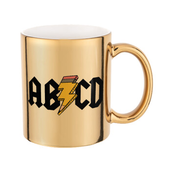 ABCD, Mug ceramic, gold mirror, 330ml