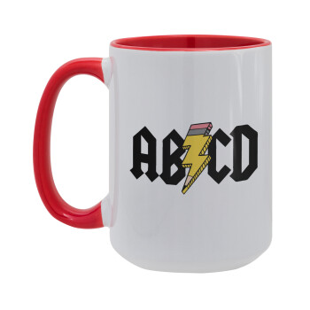 ABCD, Κούπα Mega 15oz, κεραμική Κόκκινη, 450ml