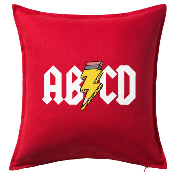 ABCD, Sofa cushion RED 50x50cm includes filling