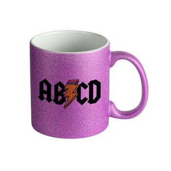 ABCD, Κούπα Μωβ Glitter που γυαλίζει, κεραμική, 330ml