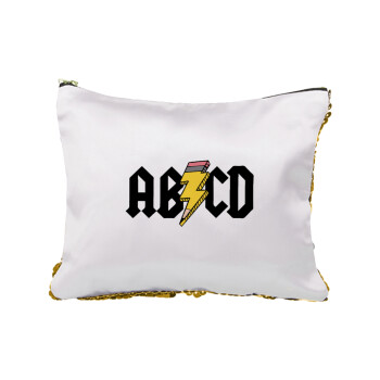 ABCD, Sequin Gold Pouch Cosmetic Bag