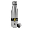 Metallic water bottle, stainless steel, 750ml