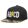 Adult Flat Snapback Hat Black/Camouflage, (100% COTTON TWILL, ADULT, UNISEX, ONE SIZE)