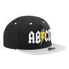 Adult Flat Snapback Hat Black/Grey, (100% COTTON TWILL, ADULT, UNISEX, ONE SIZE)