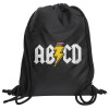 Backpack pouch GYMBAG Black, with pocket (40x48cm) & thick cords