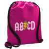 Backpack pouch GYMBAG Fuchsia, with pocket (40x48cm) & thick cords