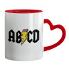 Mug heart red handle, ceramic, 330ml