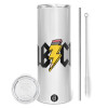 Eco friendly stainless steel tumbler 600ml, with metal straw & cleaning brush