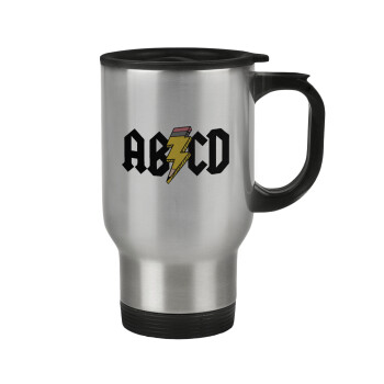 ABCD, Stainless steel travel mug with lid, double wall 450ml