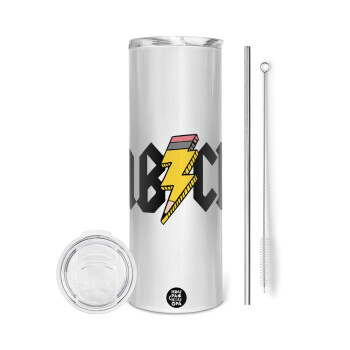 ABCD, Tumbler stainless steel 600ml, with metal straw & cleaning brush