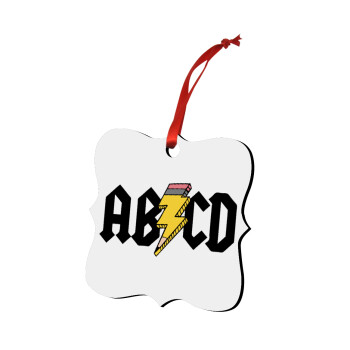 ABCD, Christmas ornament polygon wooden 7.5cm