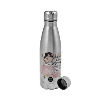 Dance Like everyone's watching, Metallic water bottle, stainless steel, 750ml