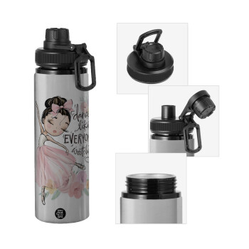 Dance Like everyone's watching, Metallic water bottle with safety cap, 850ml aluminum