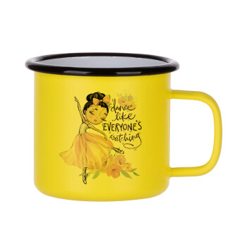 Dance Like everyone's watching, Metallic enamel MATT Yellow cup 360ml