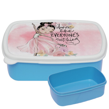 Dance Like everyone's watching, ΜΠΛΕ παιδικό δοχείο φαγητού (lunchbox) πλαστικό (BPA-FREE) Lunch Βox M18 x Π13 x Υ6cm