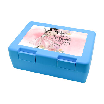 Dance Like everyone's watching, Children's cookie container LIGHT BLUE 185x128x65mm (BPA free plastic)