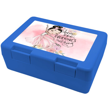 Dance Like everyone's watching, Children's cookie container BLUE 185x128x65mm (BPA free plastic)