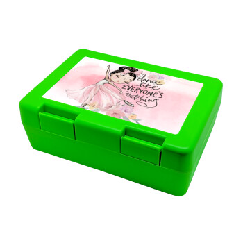 Dance Like everyone's watching, Children's cookie container GREEN 185x128x65mm (BPA free plastic)