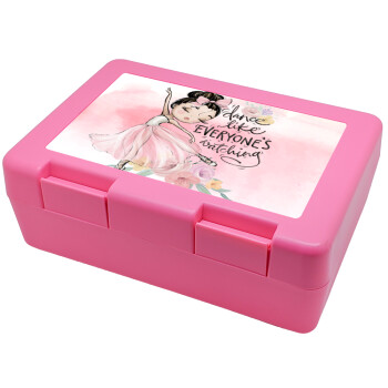 Dance Like everyone's watching, Children's cookie container PINK 185x128x65mm (BPA free plastic)