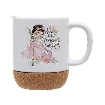 Dance Like everyone's watching, Ceramic coffee mug Cork (MAT), 330ml (1pcs)