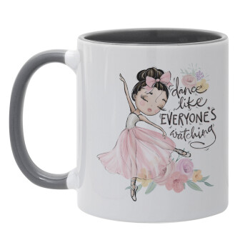 Dance Like everyone's watching, Mug colored grey, ceramic, 330ml