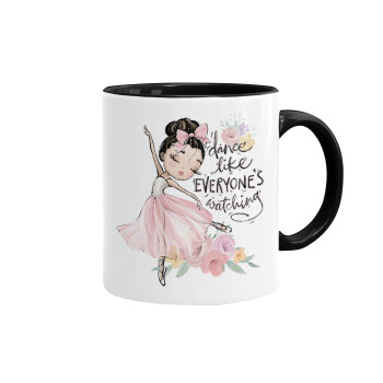 Dance Like everyone's watching, Mug colored black, ceramic, 330ml