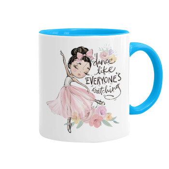 Dance Like everyone's watching, Mug colored light blue, ceramic, 330ml