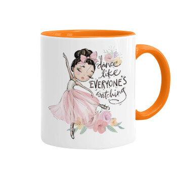 Dance Like everyone's watching, Mug colored orange, ceramic, 330ml