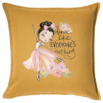 Dance Like everyone's watching, Sofa cushion YELLOW 50x50cm includes filling