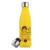 Yellow Stainless Steel Metallic Thermos, double-walled, 500ml