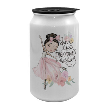 Dance Like everyone's watching, Κούπα ταξιδιού μεταλλική με καπάκι (tin-can) 500ml