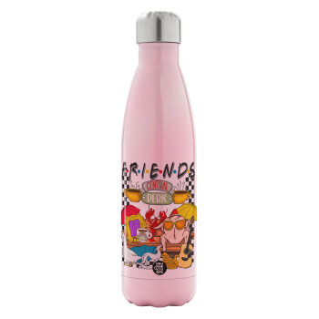 Friends, Metal mug thermos Pink Iridiscent (Stainless steel), double wall, 500ml