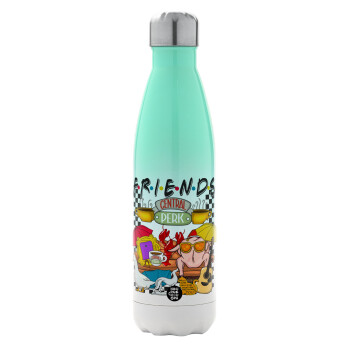 Friends, Metal mug thermos Green/White (Stainless steel), double wall, 500ml